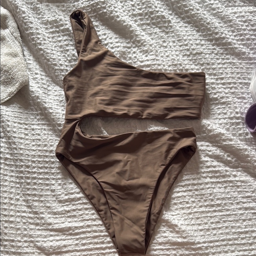 Jade Swim Brown One Piece Swimsuit with Sleek Design